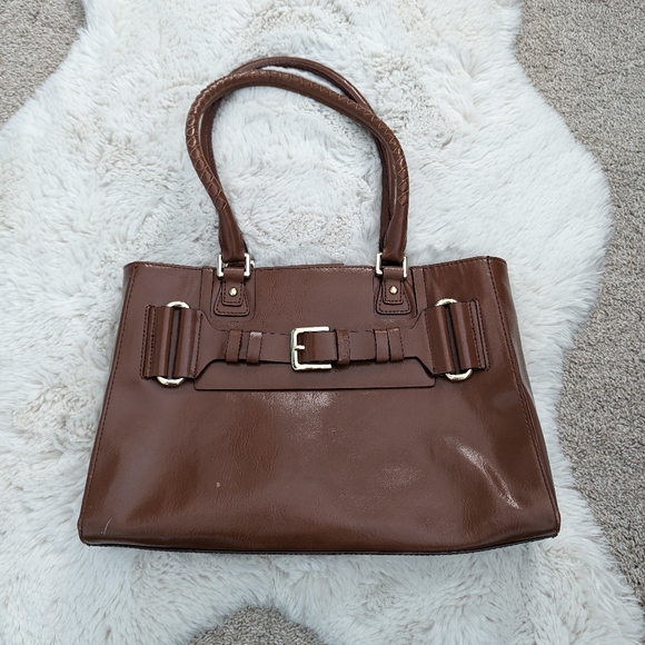 ANTONIO MELANI Handbags - ANTONIO MELANI Brown Patent Leather Purse
